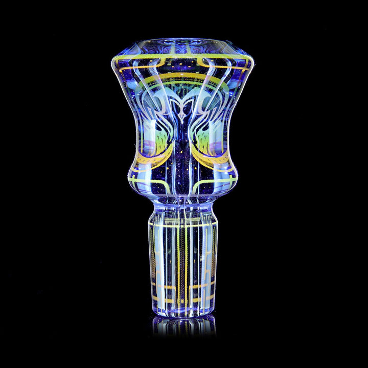 Mothership Glass 14mm Cerulean Slide Capricorn — 14mm bowl slide with Capricorn engraving, hero shot