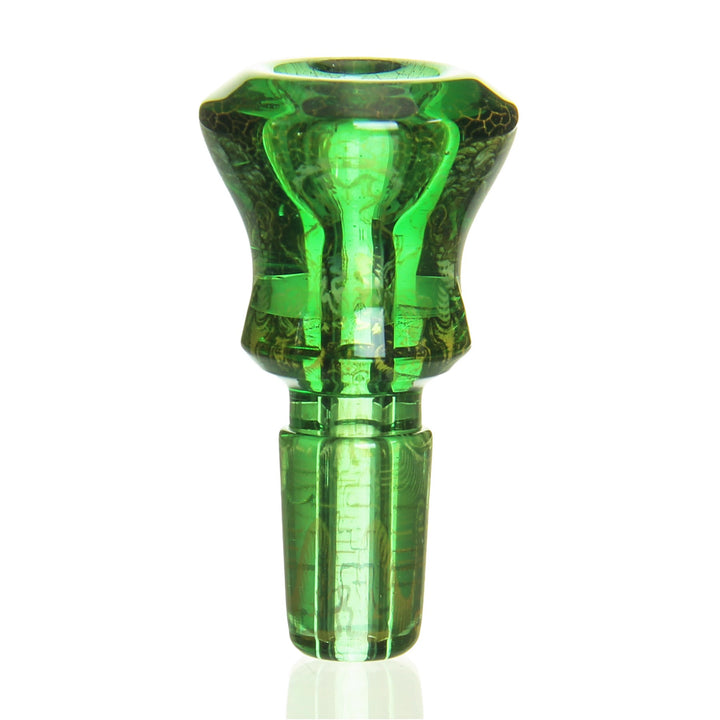 Mothership Glass 14mm Green Slide Adrift — 14mm bowl slide in green with Adrift etched artwork