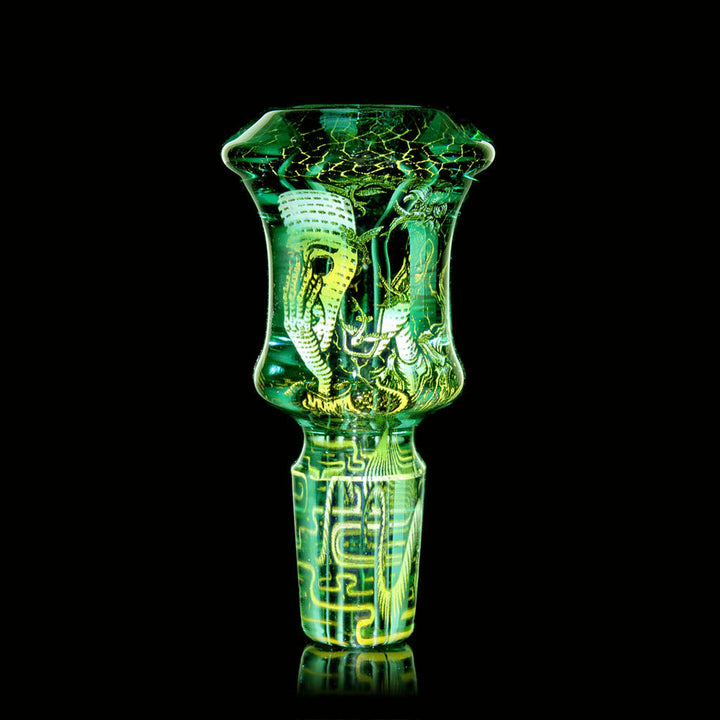 Mothership Glass 14mm Green Slide Adrift — Adrift green slide shown from alternate angle