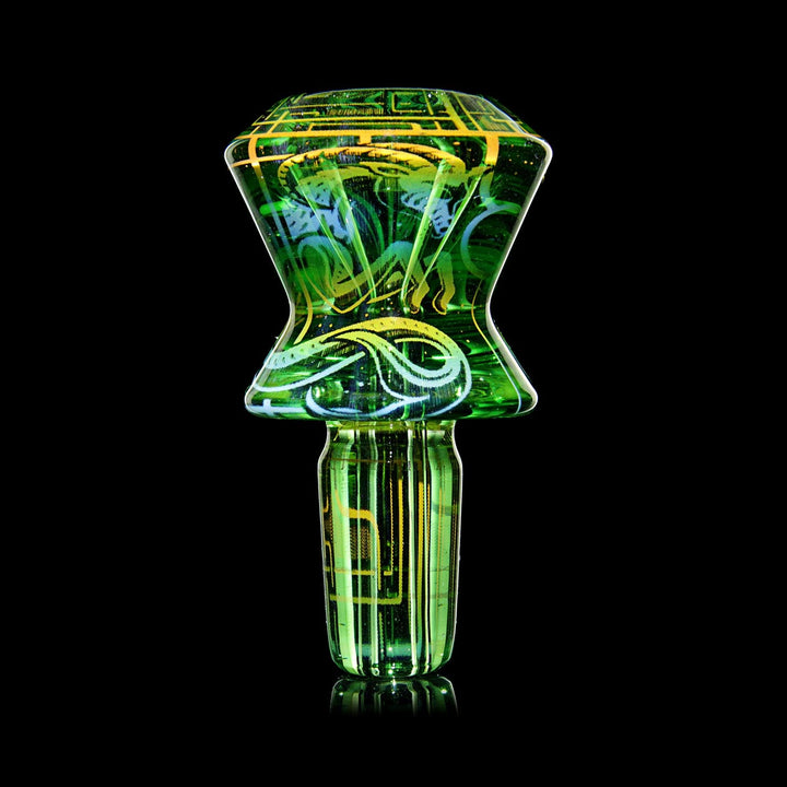Mothership Glass 14mm Green Slide Capricorn — 14mm bowl slide with Capricorn engraving, hero shot