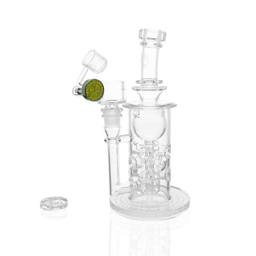Mothership Glass Straight Fab Torus SFT heady glass dab rig detail of joint and mouthpiece