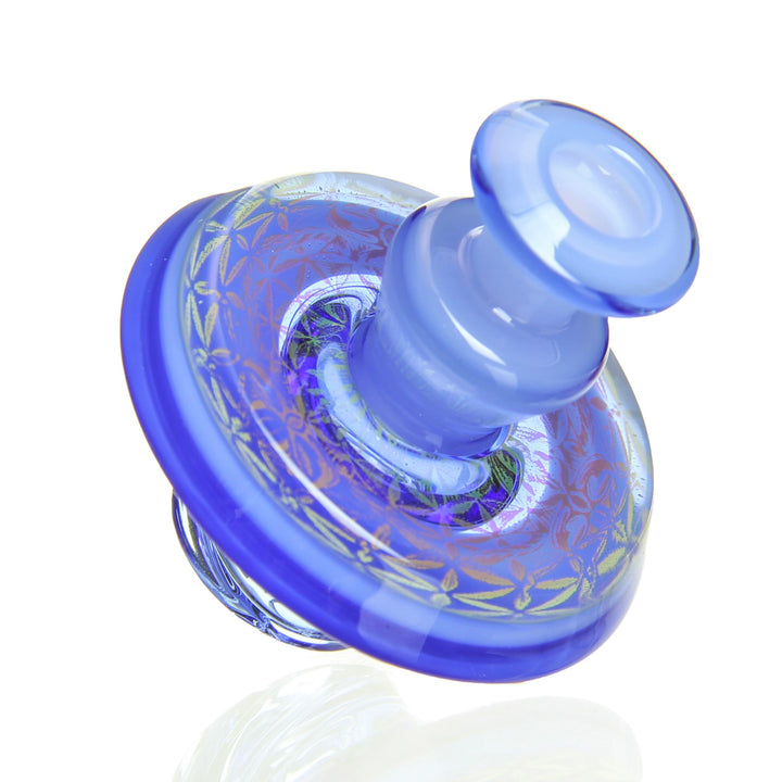 Mothership Glass Maria Cap Flower Of Life Cobalt Blue — cobalt blue Flower Of Life Maria cap from alternate angle