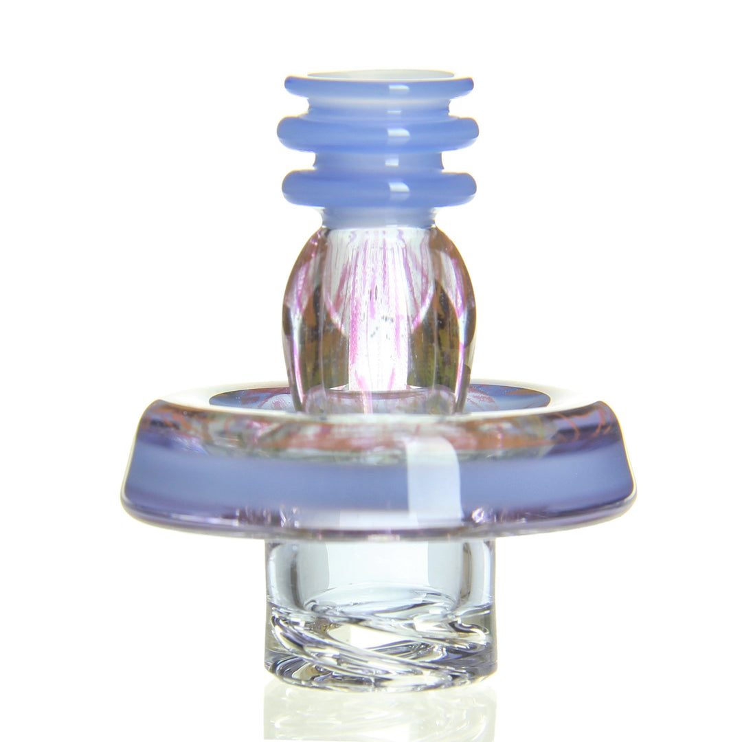 Mothership Glass Maria Cap Flower Of Life Lavender — Maria-style carb cap with Flower Of Life artwork in lavender