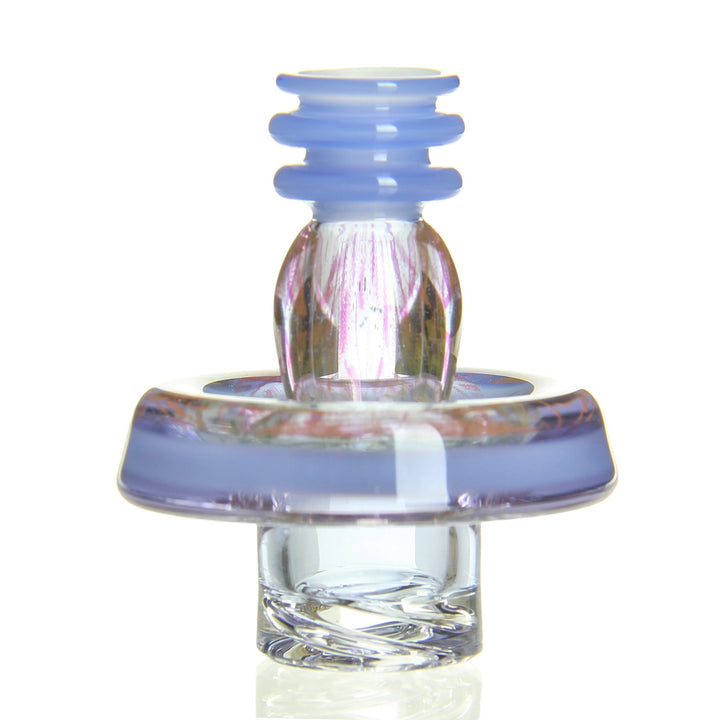Mothership Glass Maria Cap Flower Of Life Lavender — Maria-style carb cap with Flower Of Life artwork in lavender
