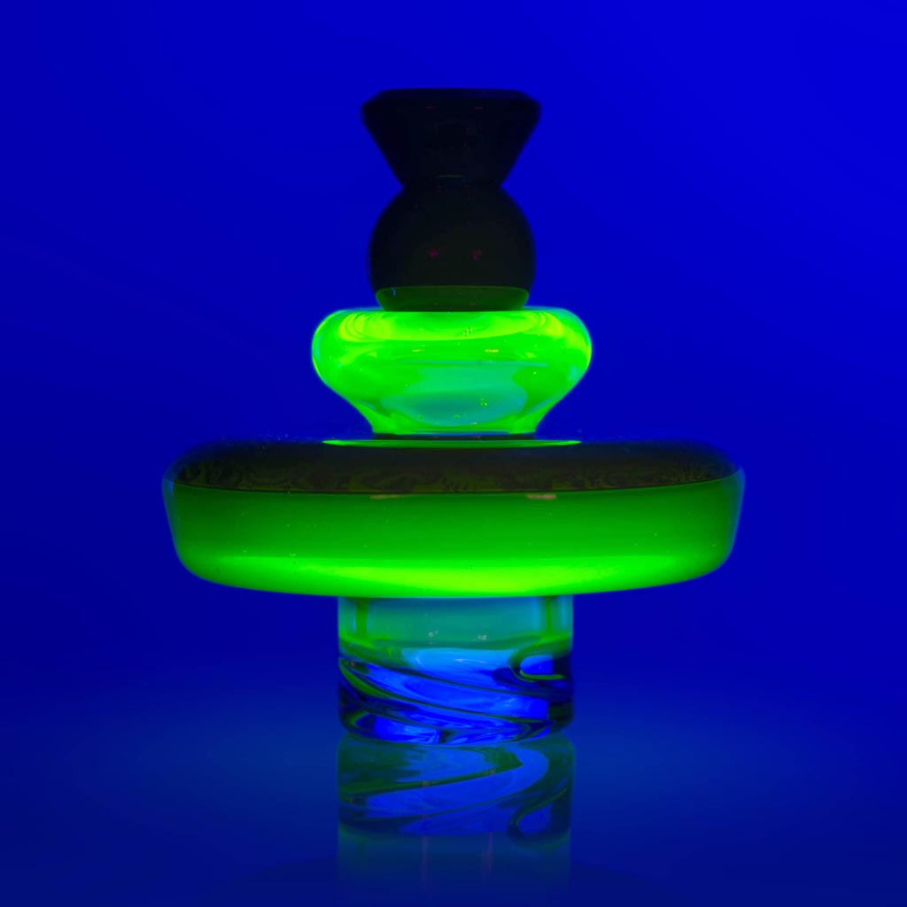 Mothership Glass Maria Cap Sacred Garden UV — Sacred Garden Maria cap from alternate angle