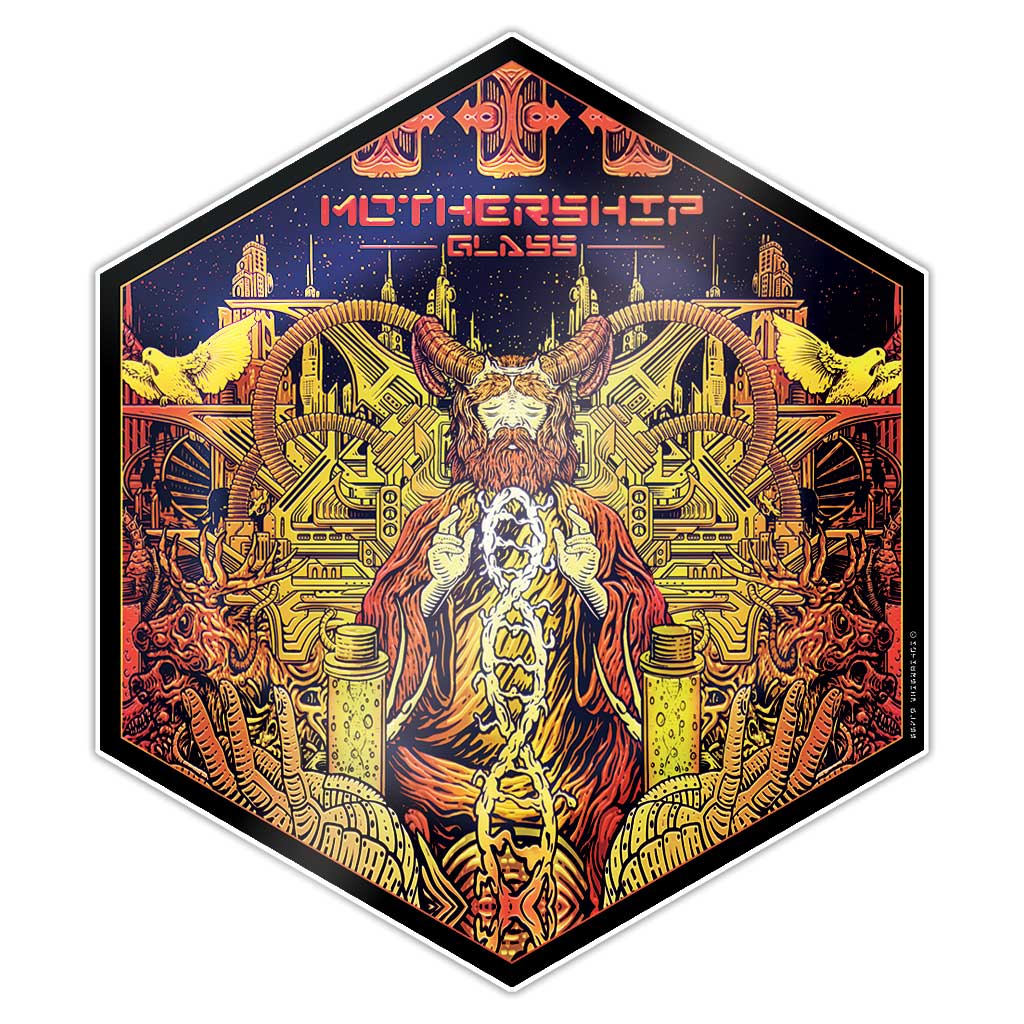 Mothership Glass Silicone Hex Mat Ark — hexagonal silicone dab mat with Ark artwork