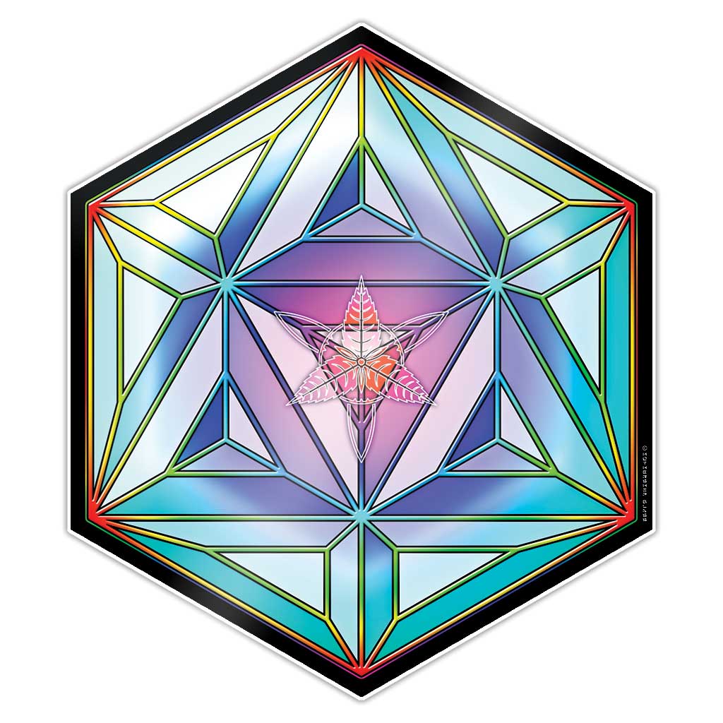 Mothership Glass Silicone Hex Mat Geometric — hexagonal silicone dab mat with Geometric artwork