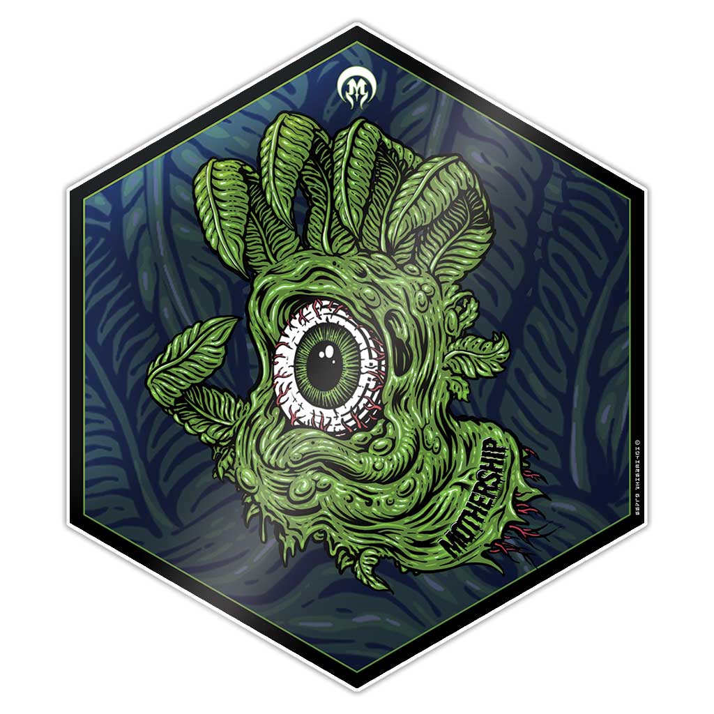 Mothership Glass Silicone Hex Mat Giver Hand — hexagonal silicone dab mat with Giver Hand artwork