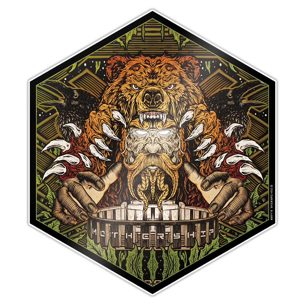 Mothership Glass Silicone Hex Mat Henge — hexagonal silicone dab mat with Henge artwork