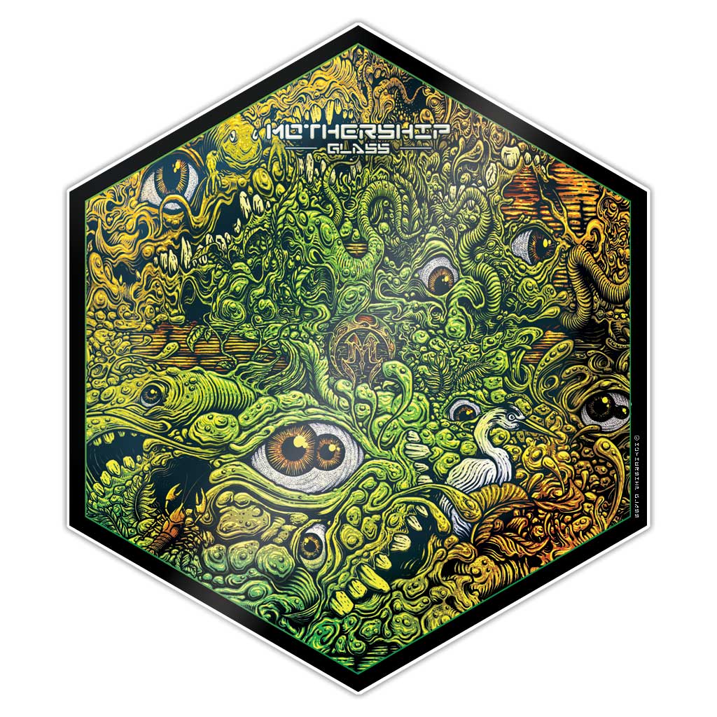 Mothership Glass Silicone Hex Mat Quagmire — hexagonal silicone dab mat with Quagmire artwork