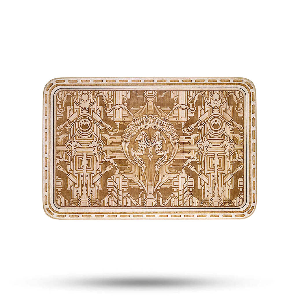 Mothership Glass Small Wooden Tray Genesis — engraved wooden rolling tray