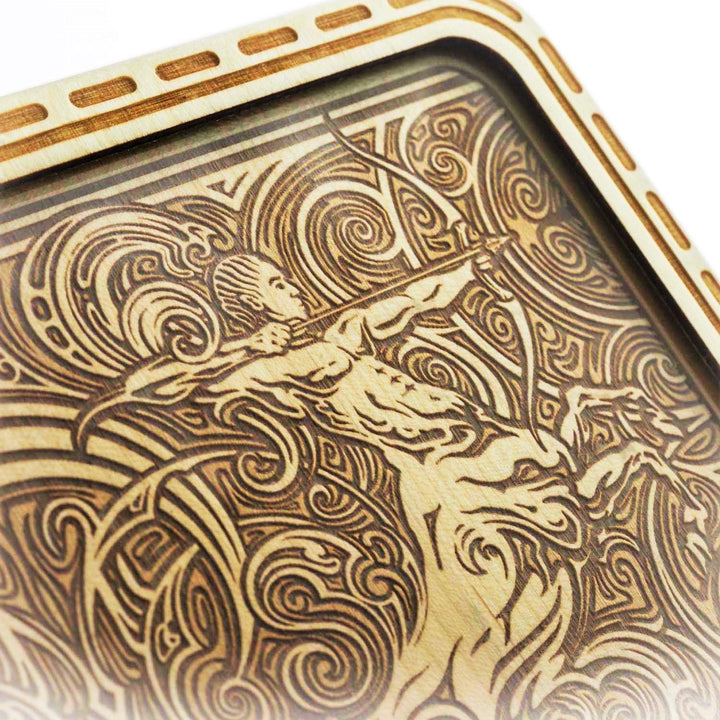 Mothership Glass Small Wooden Tray Sagittarius — engraving detail