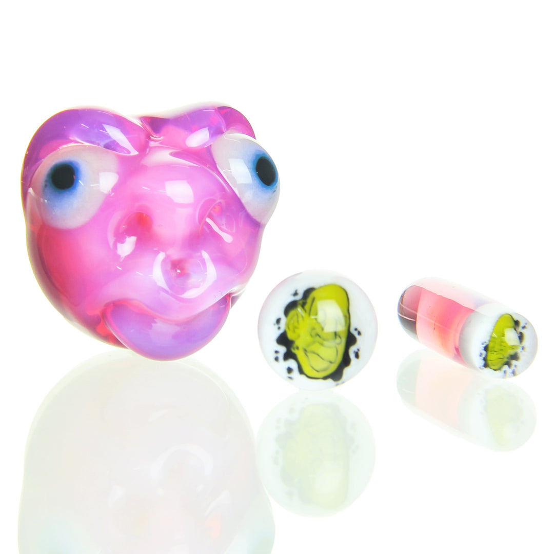 Mr. Voorhees Slurper Marble Set Karmaline — handblown slurper marble set in Karmaline colorway