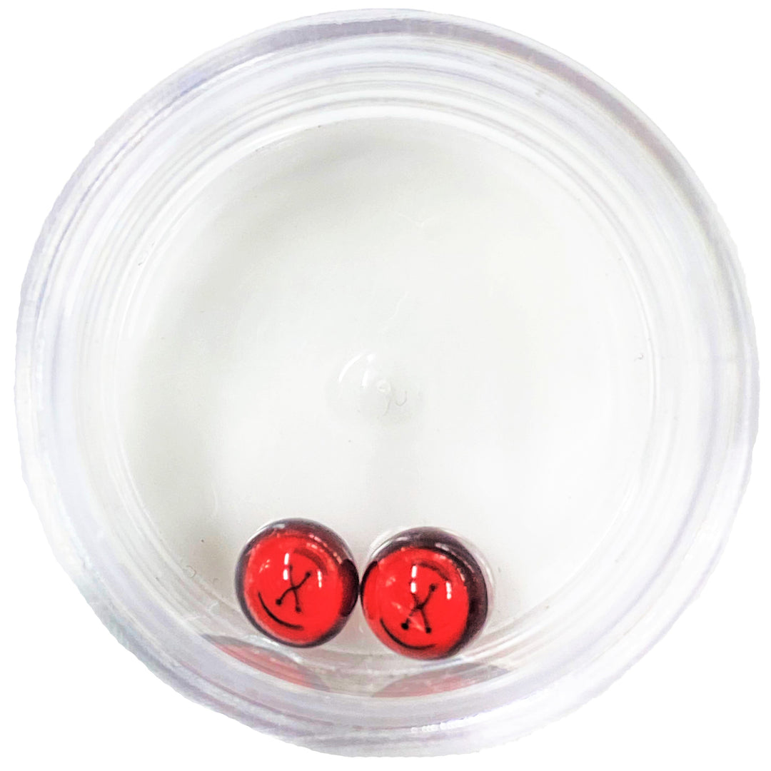 Muller Glass Button Pearl Set Red — pair of button-shaped terp pearls in red colorway
