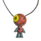 Muller Glass - Doll Pendant - Persimmon Strike