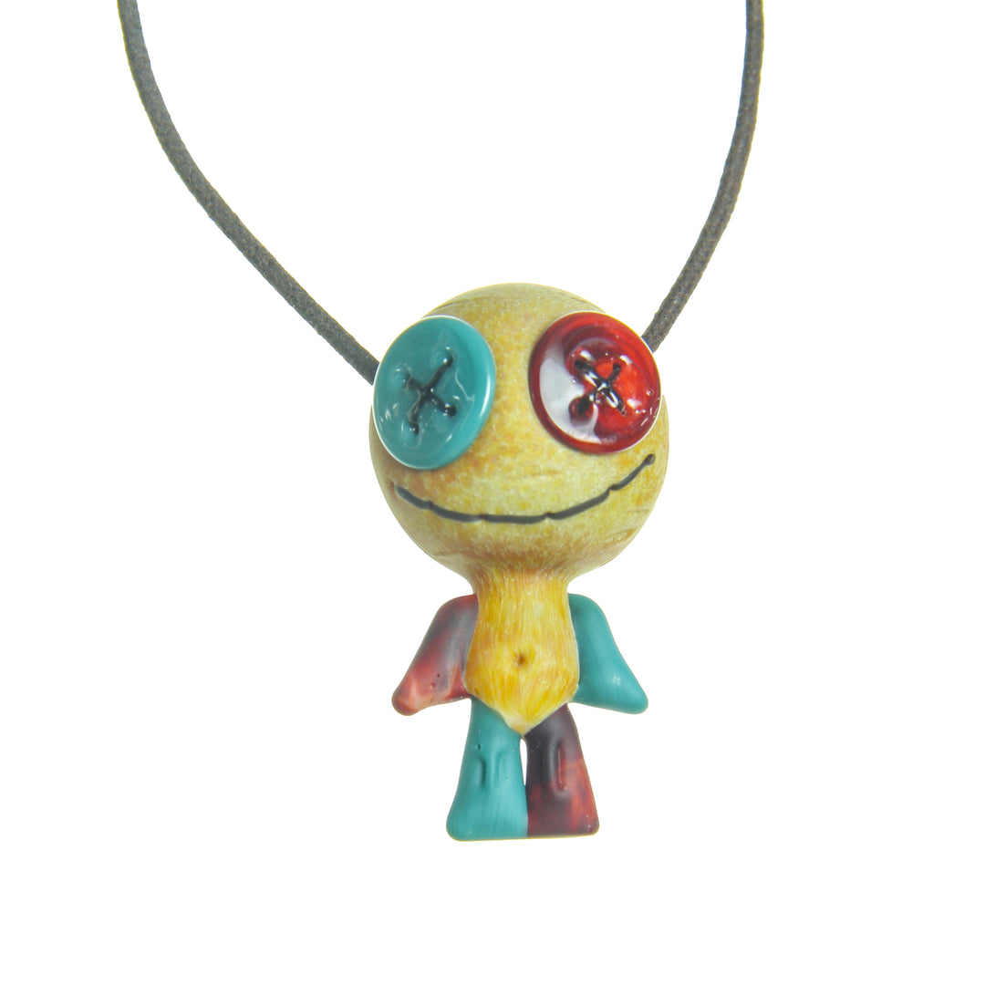 Muller Glass Doll Pendant Silver Strike — heady glass voodoo doll pendant in Silver Strike fumed colorway