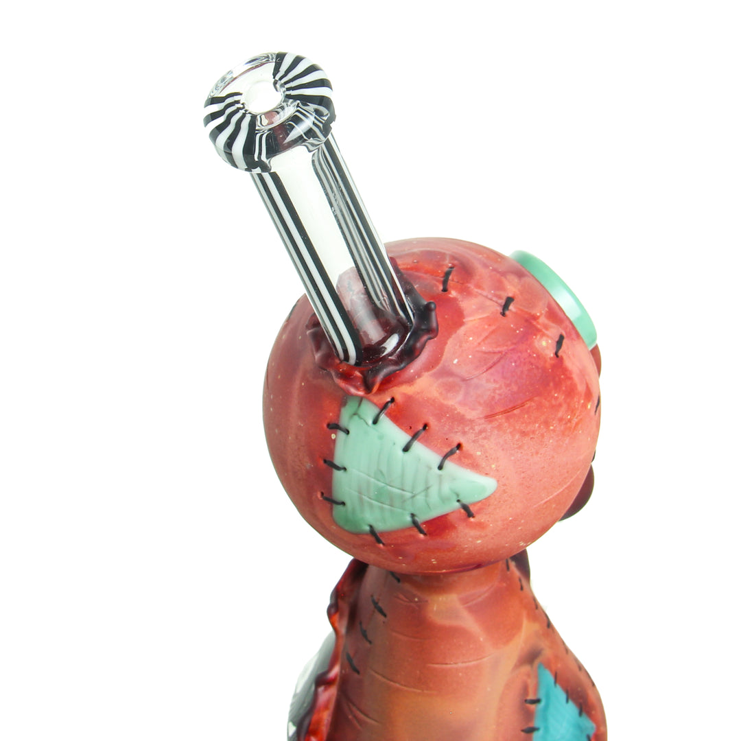 Muller Glass Jammer Tube Persimmon Strike — Persimmon Strike jammer tube detail of color work