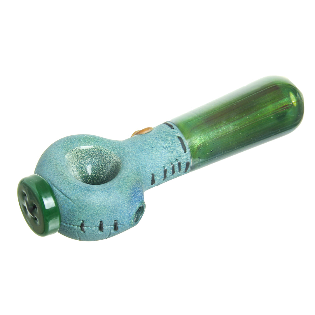 Muller Glass Spoon Pipe — handblown glass spoon pipe with Muller Glass signature colorwork