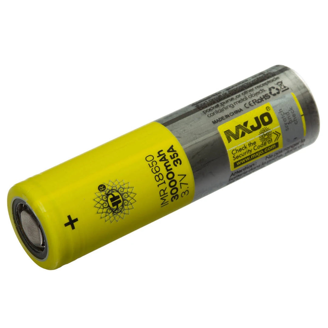 MXJO 18650 Battery 3000mAh — rechargeable 18650 battery for vaporizers, hero shot