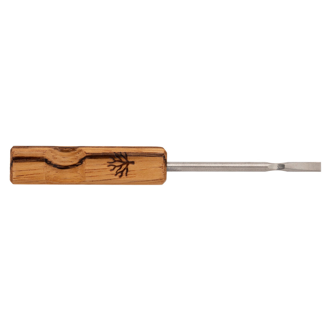 Mystic Timber Pocket Shovel Dabber Zebra — compact handcrafted zebra wood dabber with shovel tip end