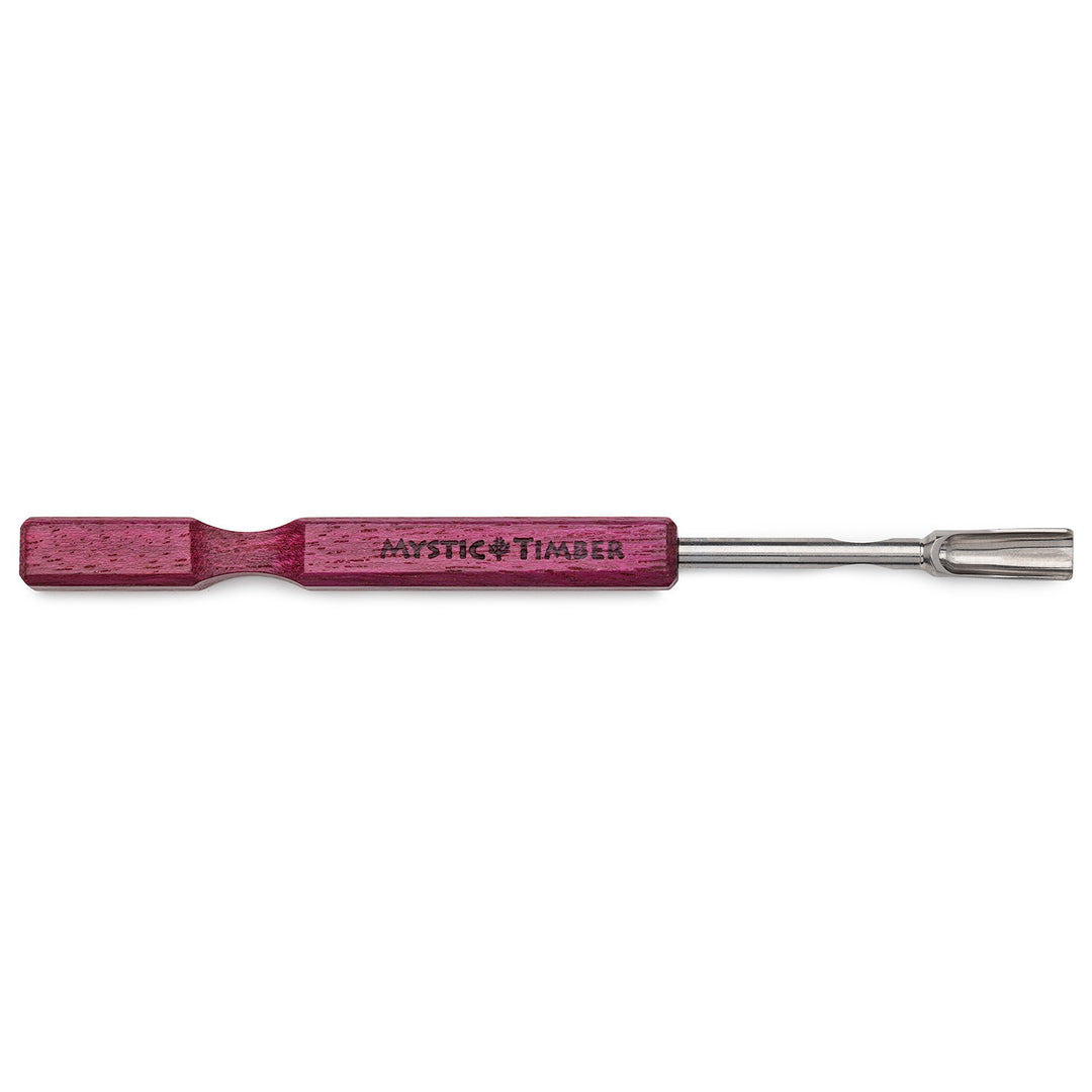 Mystic Timber SauceScoop Dabber Purpleheart — handcrafted wood dabber with scoop end for handling wax and sauce