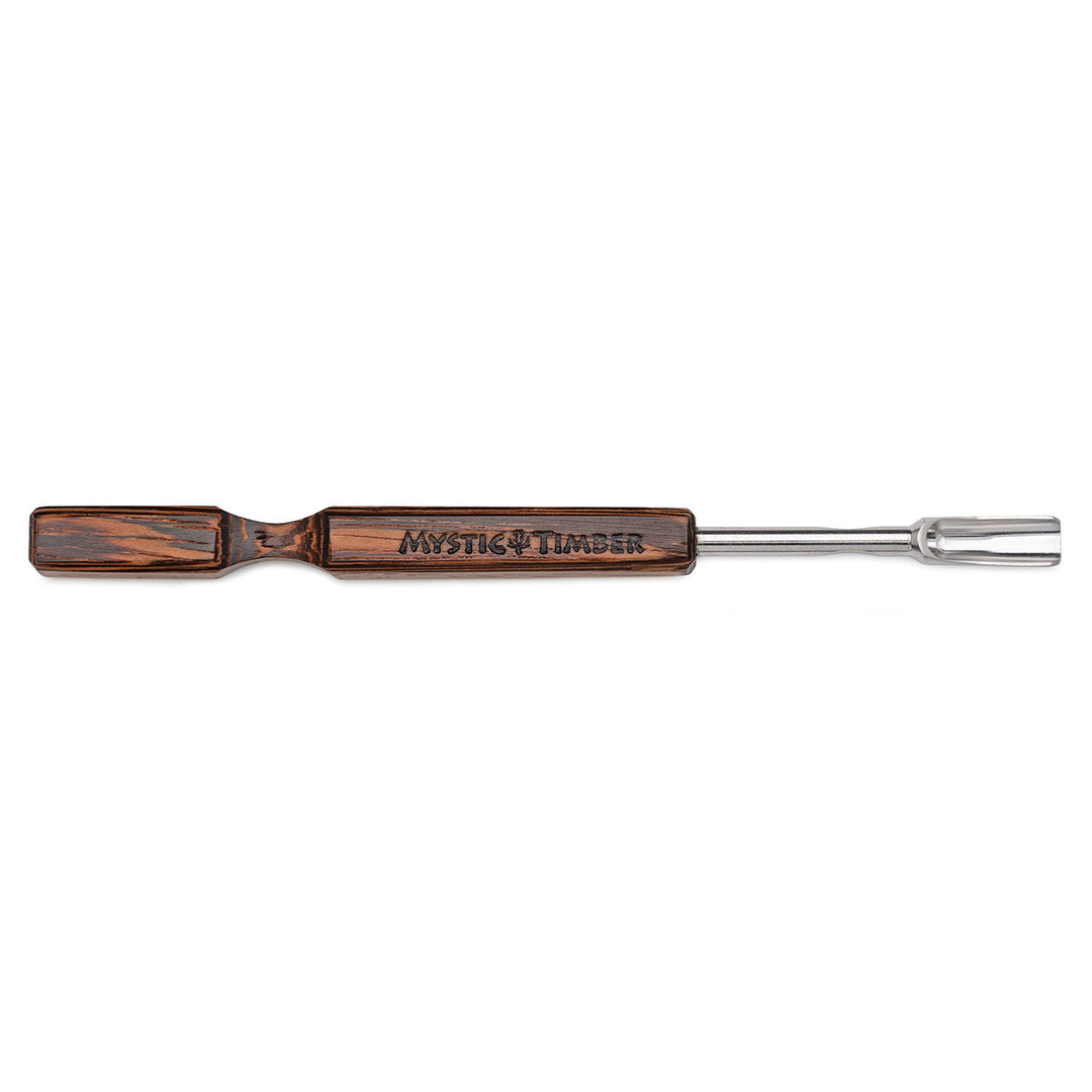 Mystic Timber SauceScoop Dabber Wenge — handcrafted wenge wood dabber with scoop end for sauce and wax