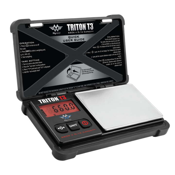 MyWeigh Triton T3 Digital Pocket Scale 660g x 0.1g — digital pocket scale with 660g capacity, hero shot