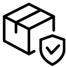 Navidium Shipping Protection logo in black featuring a shield with a checkmark, representing secure and reliable package delivery service.