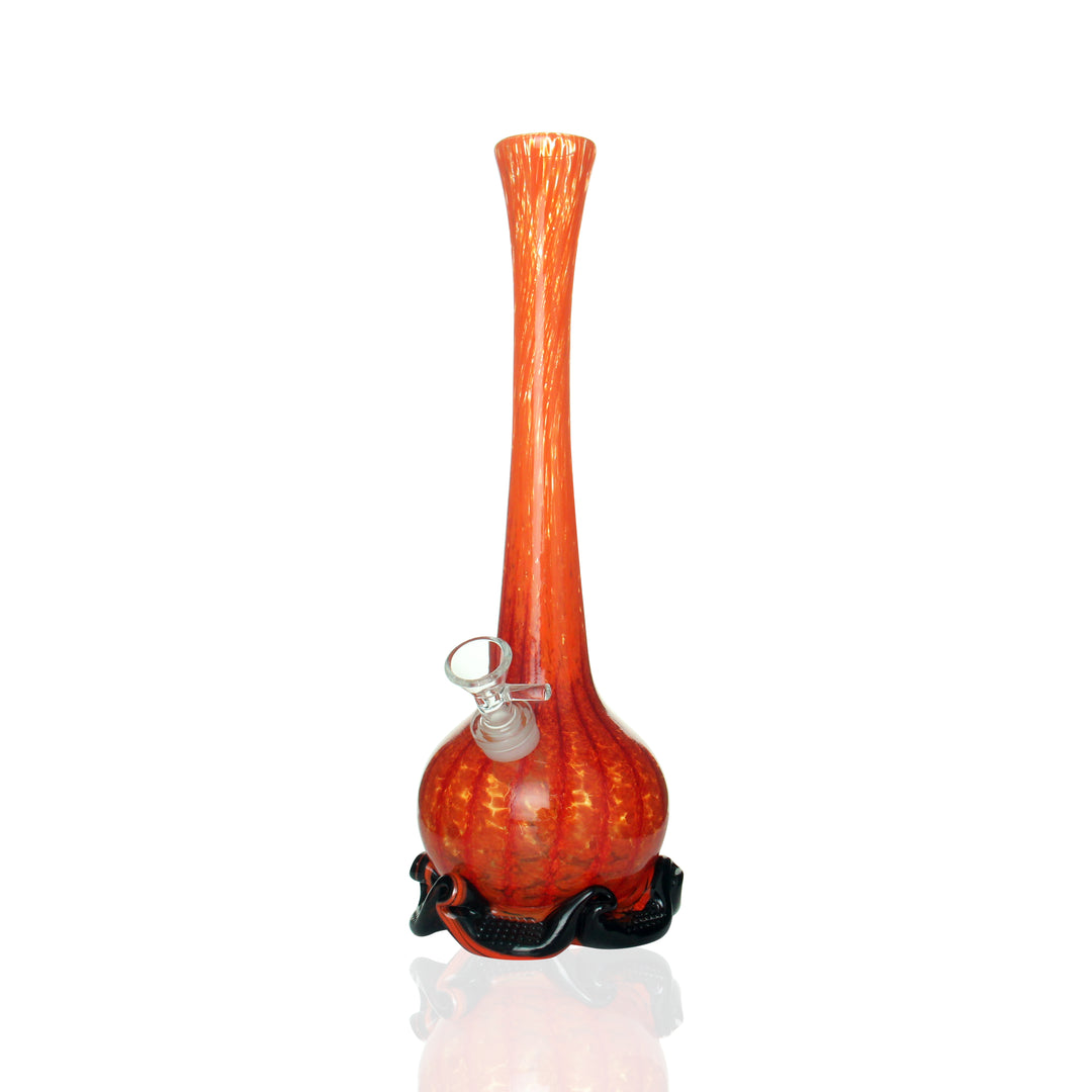 Noble Glass Small Bong Red and Black No Wrap water pipe