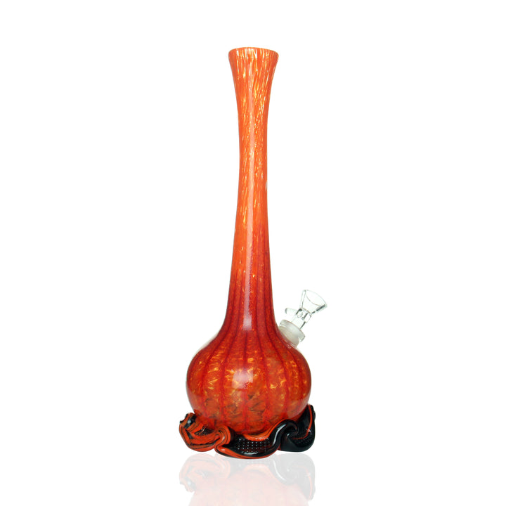 Noble Glass Small Bong Red and Black No Wrap side view