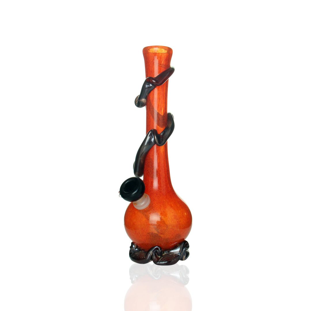 Noble Glass Small Bong Red and Black Swirl water pipe
