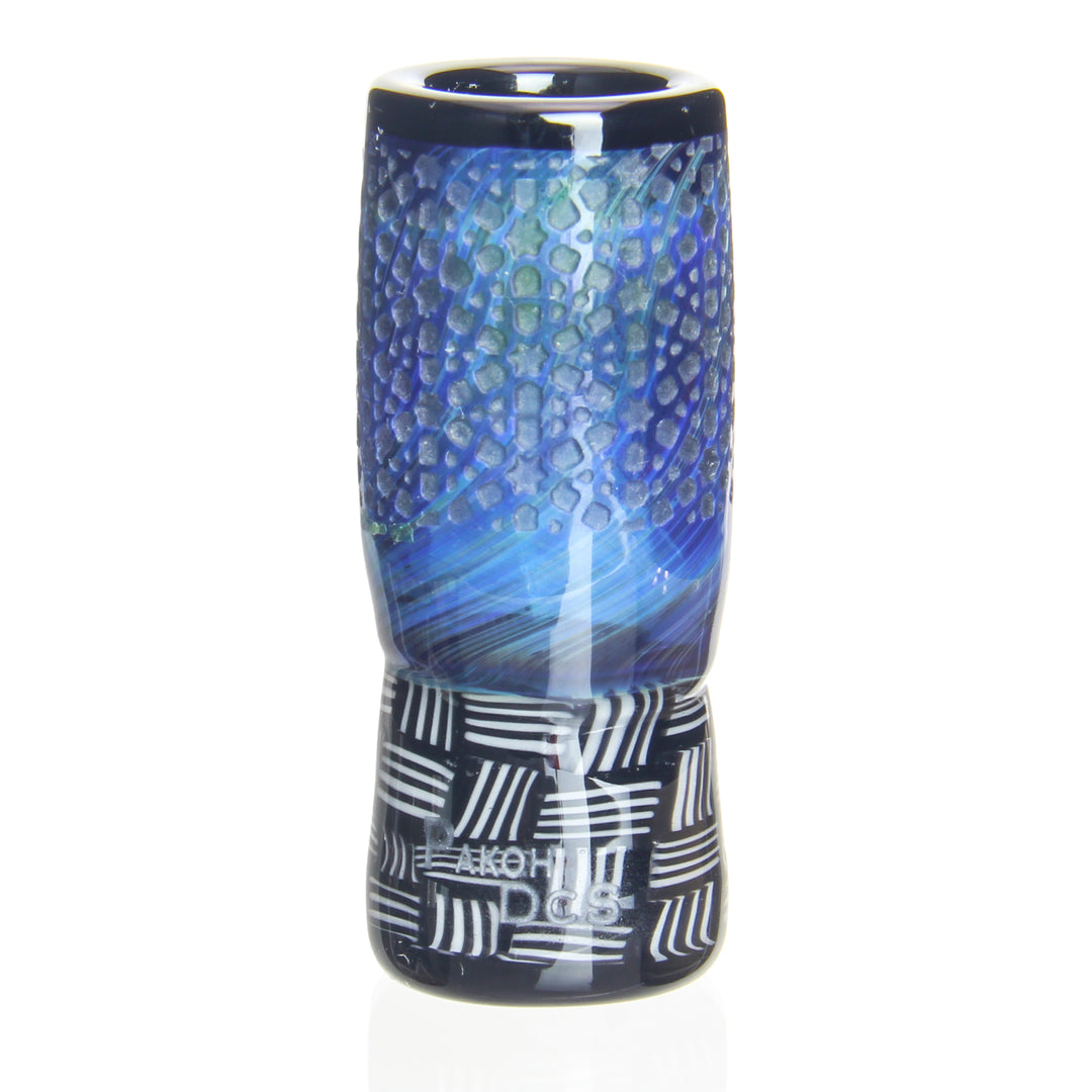 Pakoh x Dale Sommers 14mm Weave Dome Blue — collab glass slide dome with woven blue accent pattern