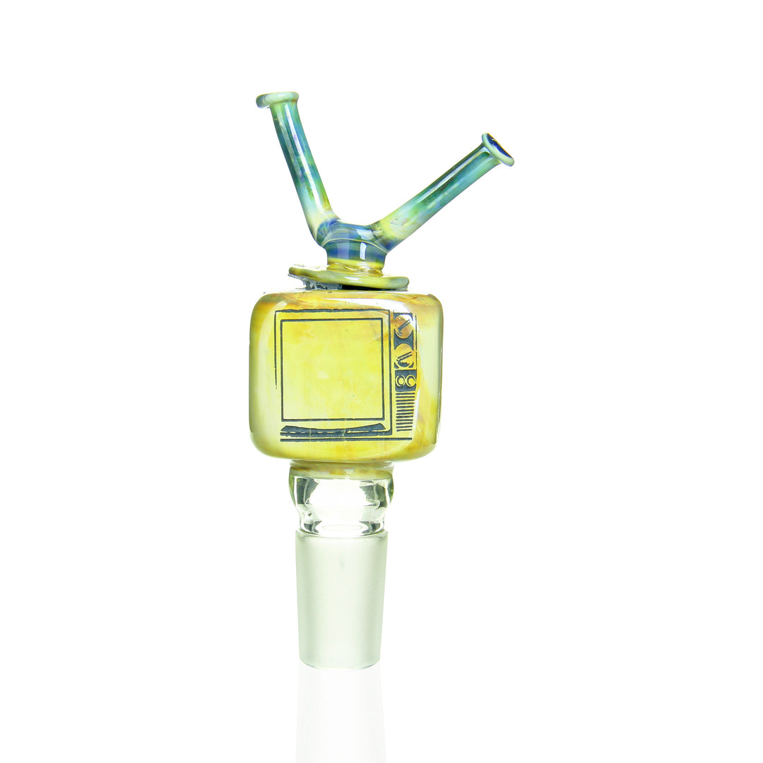 Pakoh Glass 18mm Television Bowl — novelty TV-shaped glass bowl slide with 18mm joint