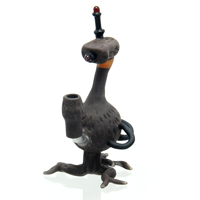 Pakoh x Chad G Glass Wooden Robot Rig sculptural mini dab rig with 10mm male joint