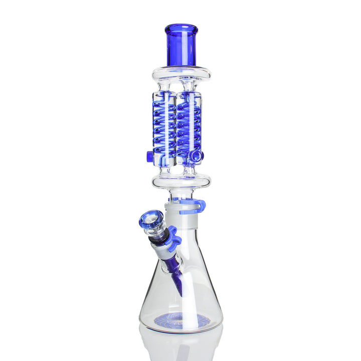 Phoenix Star 16in Triple Glycerin Coil Beaker Blue — beaker bong with triple freezable glycerin coil, hero shot