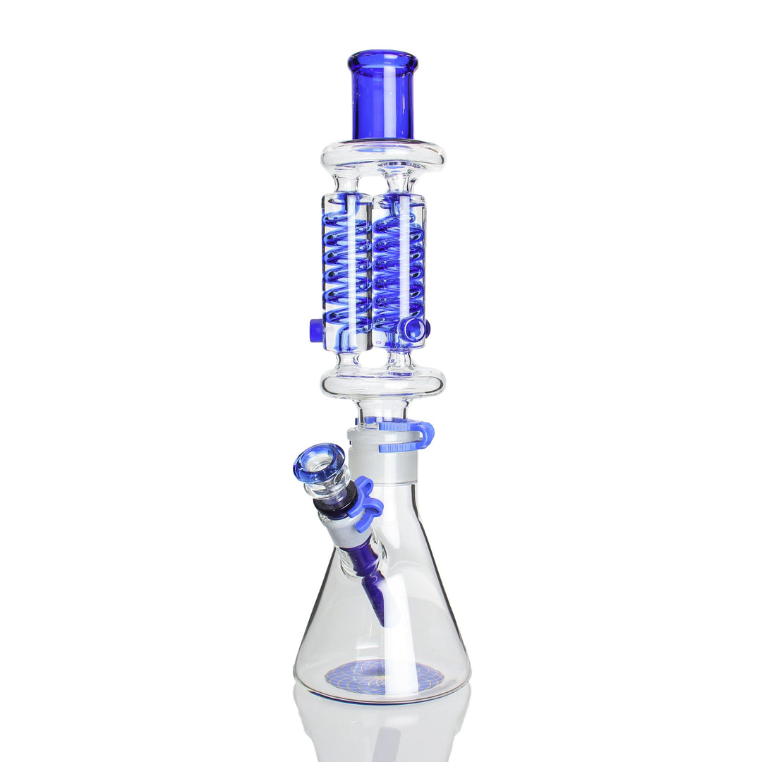 Phoenix Star 16in Triple Glycerin Coil Beaker Blue — beaker bong with triple freezable glycerin coil, hero shot