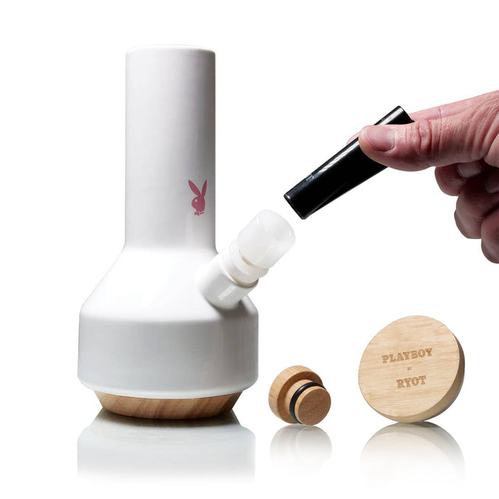 Playboy by RYOT Ceramic Traveler Water Pipe — mouthpiece detail