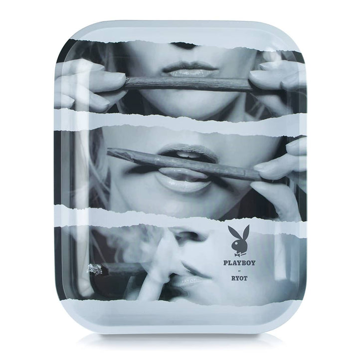 Playboy by RYOT Large Rolling Tray — metal rolling tray, Roller Girl design