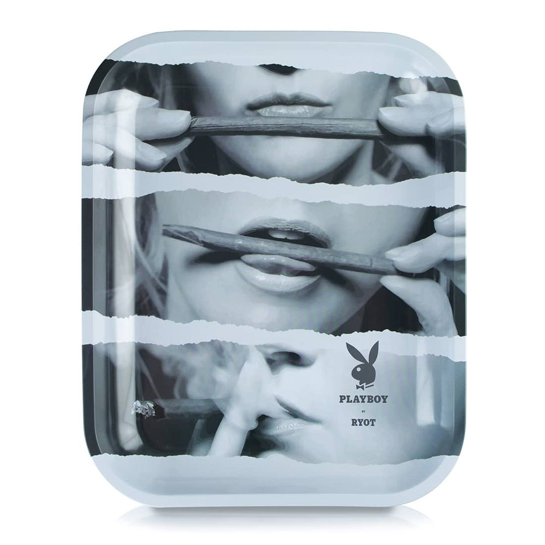 Playboy by RYOT Large Rolling Tray — metal rolling tray, Roller Girl design
