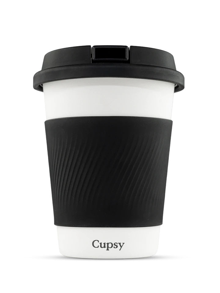Puffco Cupsy — discreet coffee cup water pipe with hidden bowl, hero shot