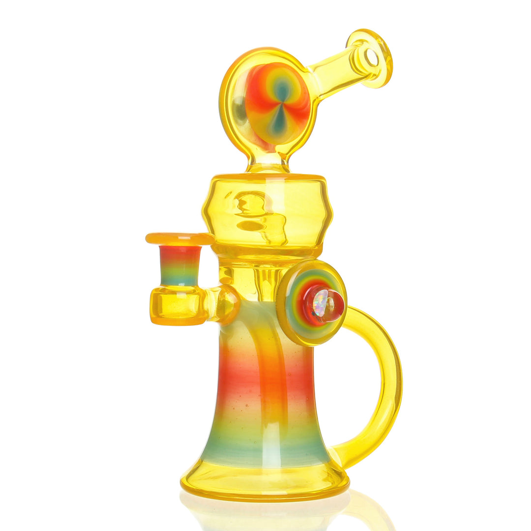 Purdy Glass Sidewinder Transparent Orange — handblown sidewinder recycler dab rig in transparent orange