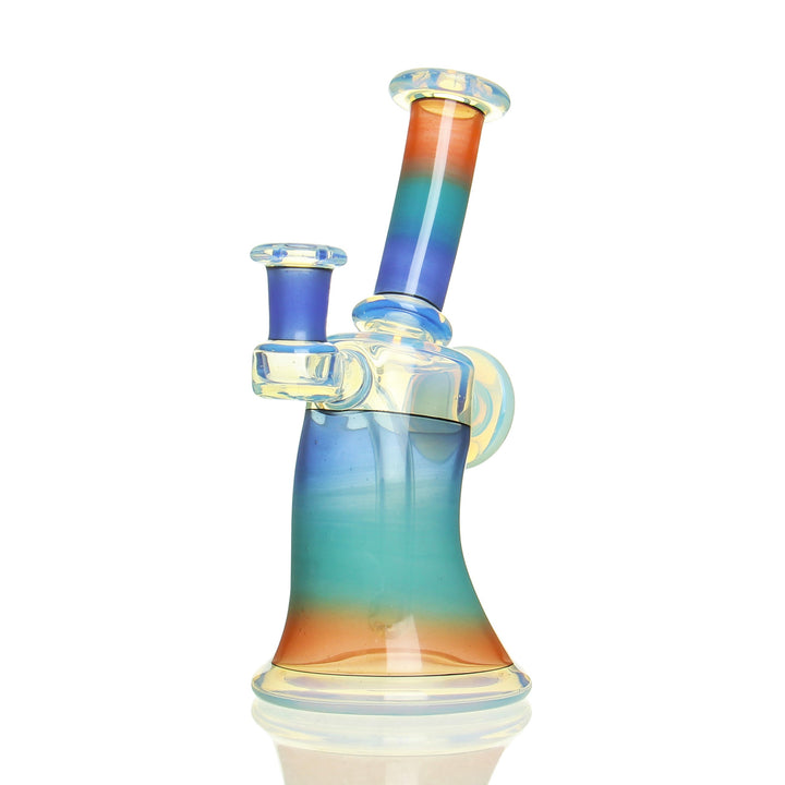 Purdy Glass Worked Faded Bender Blue — handblown bender dab rig with worked faded blue colorway