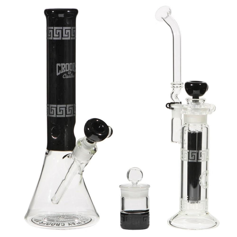 Pure Glass x Crooks & Castles 3 Piece Set 0139 — limited edition collab water pipe set with Crooks branding, full kit