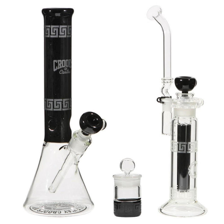 Pure Glass x Crooks & Castles 3 Piece Set 0139 — limited edition collab water pipe set with Crooks branding, full kit