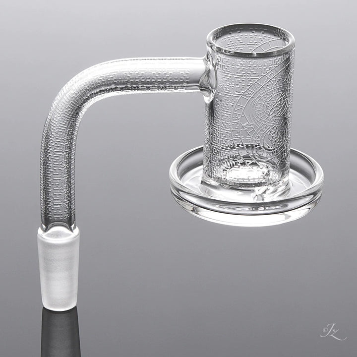Quave CB Limited Charmer 10mm Male 90deg — quartz banger alternate angle showing bucket detail