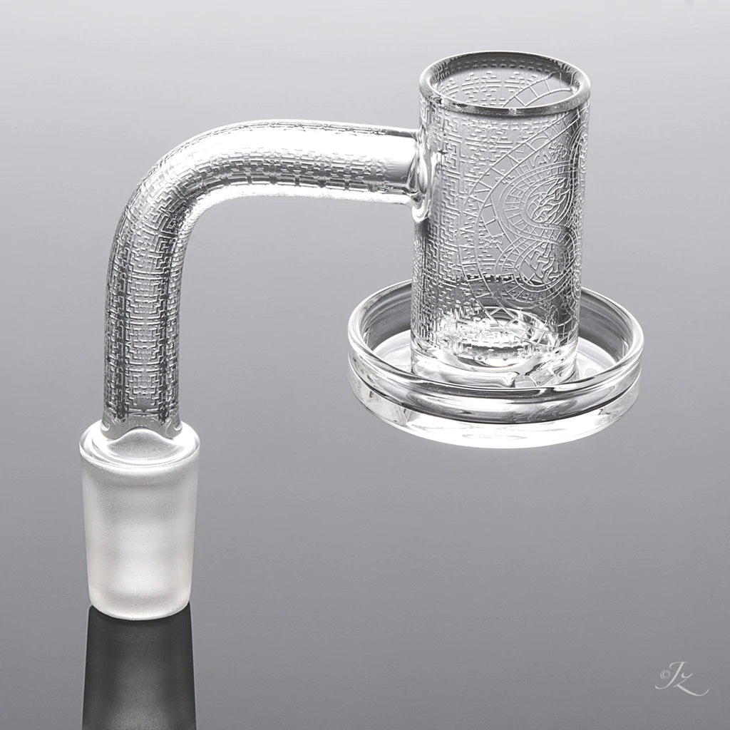 Quave CB Limited Charmer 14mm Male 90deg — quartz banger alternate angle showing bucket detail