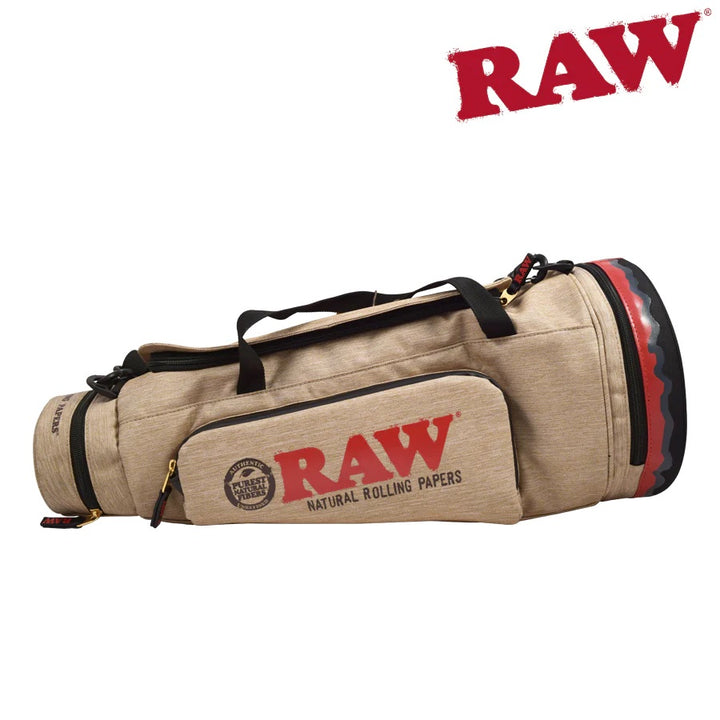 RAW Cone Duffel Bag — cone-shaped RAW branded duffel bag, hero shot