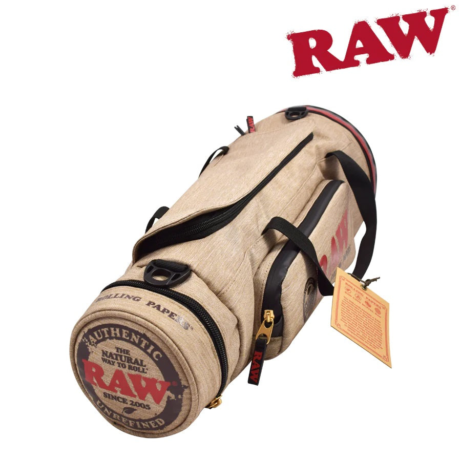 RAW Cone Duffel Bag — strap and zipper detail