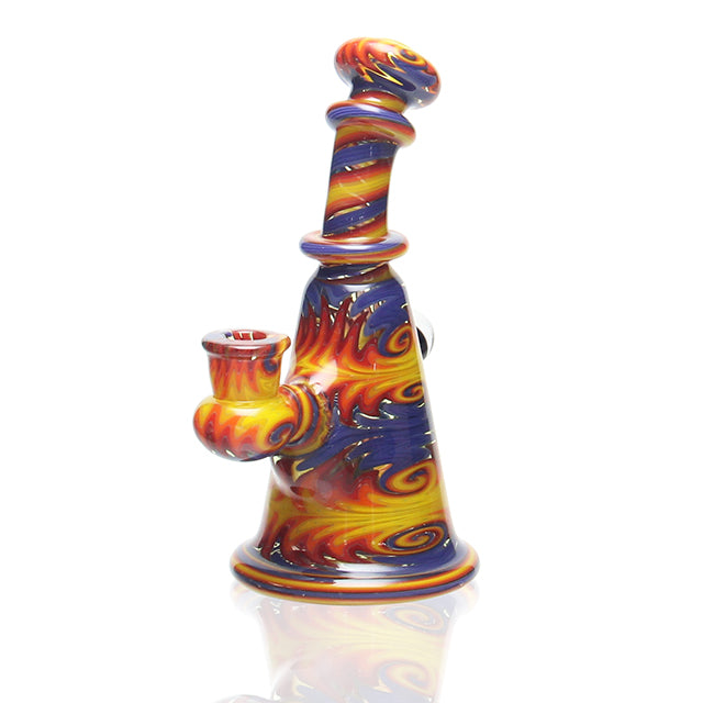 Reverend Morse Mini Banger Hanger Fire and Hyacinth dab rig with 14mm male joint