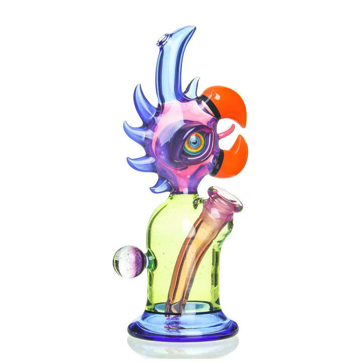 RJ Glass Bird Travler Royal Jelly and Blue Dream — Royal Jelly and Blue Dream bird travler from alternate angle